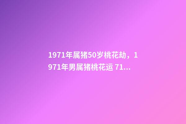 1971年属猪50岁桃花劫，1971年男属猪桃花运 71年猪女哪一年桃花运最旺，1971年属猪50岁桃花劫-第1张-观点-玄机派